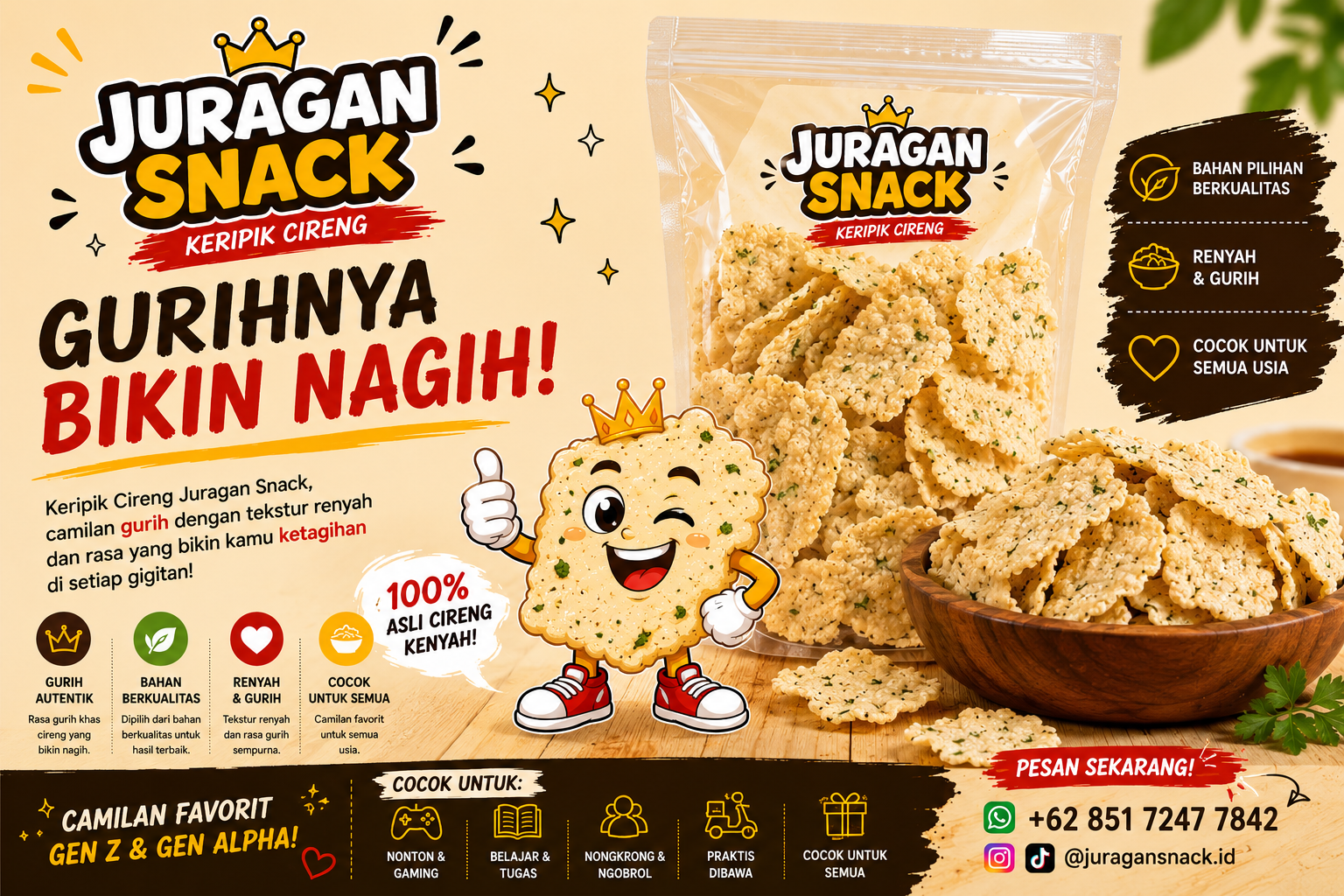 Keripik Cireng Juragan Snack Banner Utama